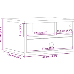 vidaXL Printerkastje 40x32x22,5 cm bewerkt hout betongrijs