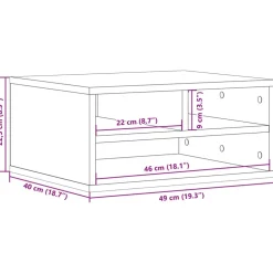 vidaXL Printerkastje 49x40x22,5 cm bewerkt hout grijs sonoma eiken