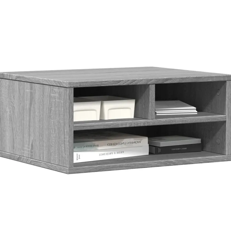 vidaXL Printerkastje 49x40x22,5 cm bewerkt hout grijs sonoma eiken