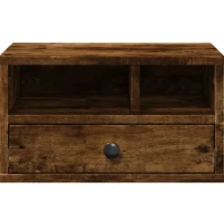 vidaXL Printerkastje 40x32x22,5 cm bewerkt hout gerookt eikenkleurig