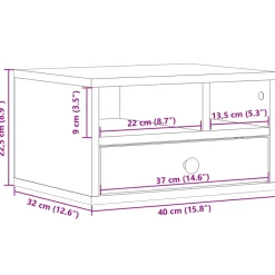 vidaXL Printerkastje 40x32x22,5 cm bewerkt hout wit