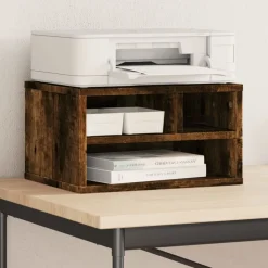 vidaXL Printerkastje 40x32x22,5 cm bewerkt hout gerookt eikenkleurig