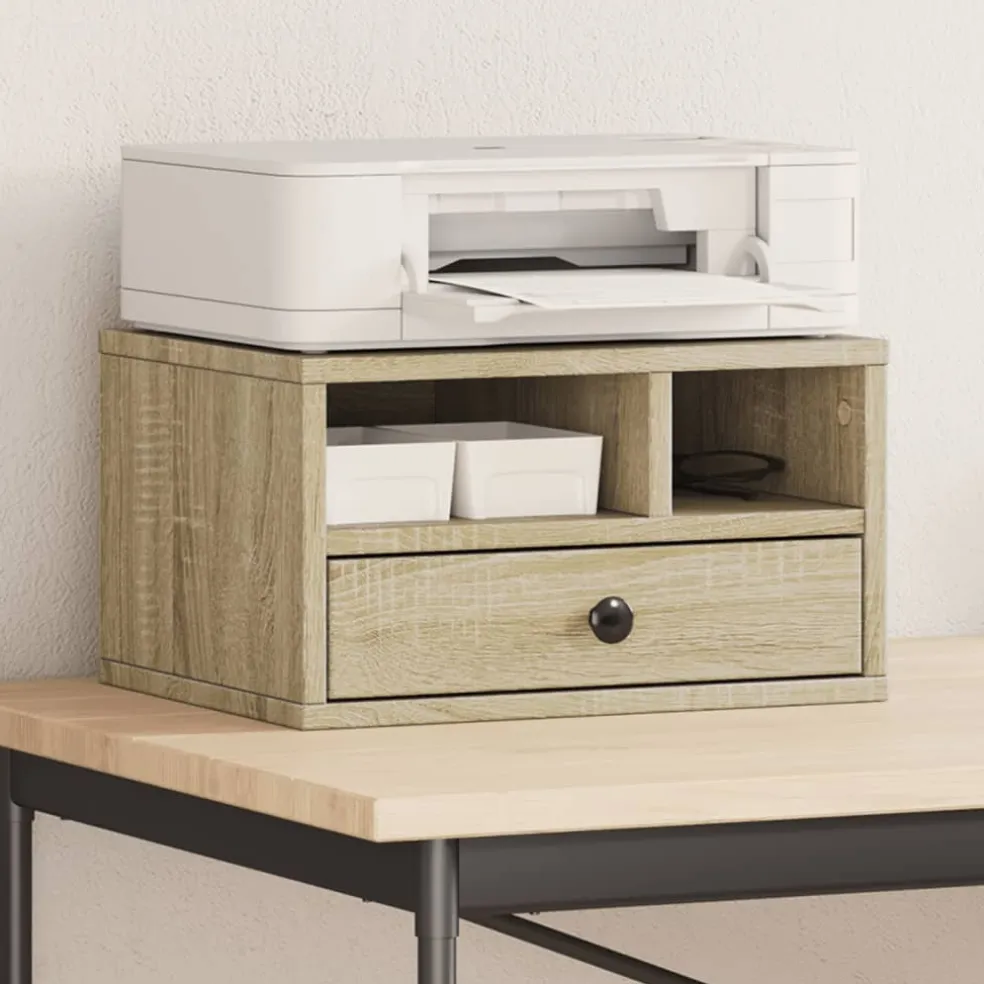 vidaXL Printerkastje 40x32x22,5 cm bewerkt hout sonoma eikenkleurig