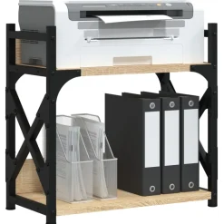 vidaXL Printerstandaard 2-laags 40x20x40 cm bewerkt hout sonoma eiken