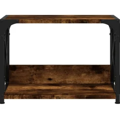 vidaXL Printerstandaard 44x26x31,5 cm bewerkt hout gerookt eikenkleur