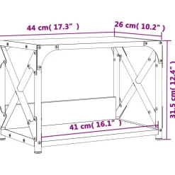 vidaXL Printerstandaard 44x26x31,5 cm bewerkt hout gerookt eikenkleur