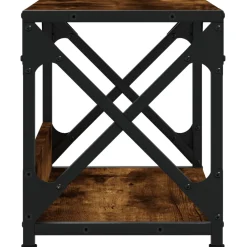 vidaXL Printerstandaard 44x26x31,5 cm bewerkt hout gerookt eikenkleur
