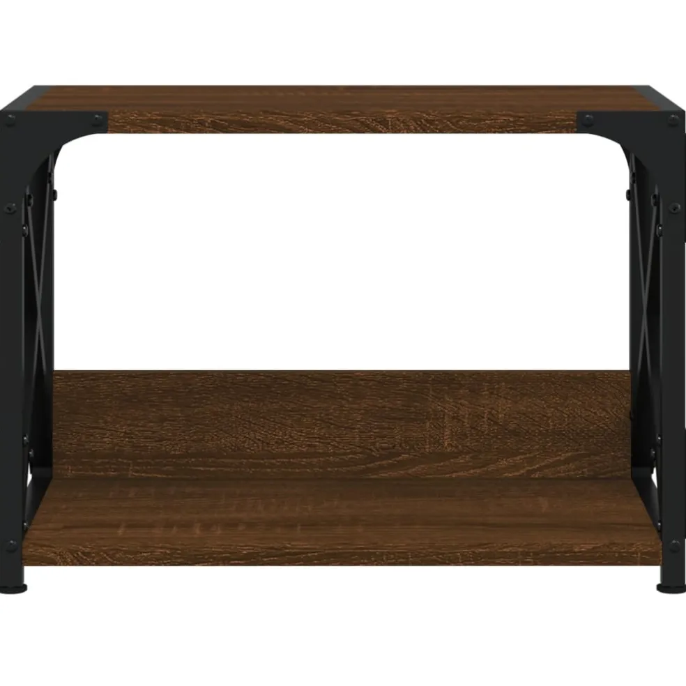 vidaXL Printerstandaard 44x26x31,5 cm bewerkt hout bruin eikenkleur