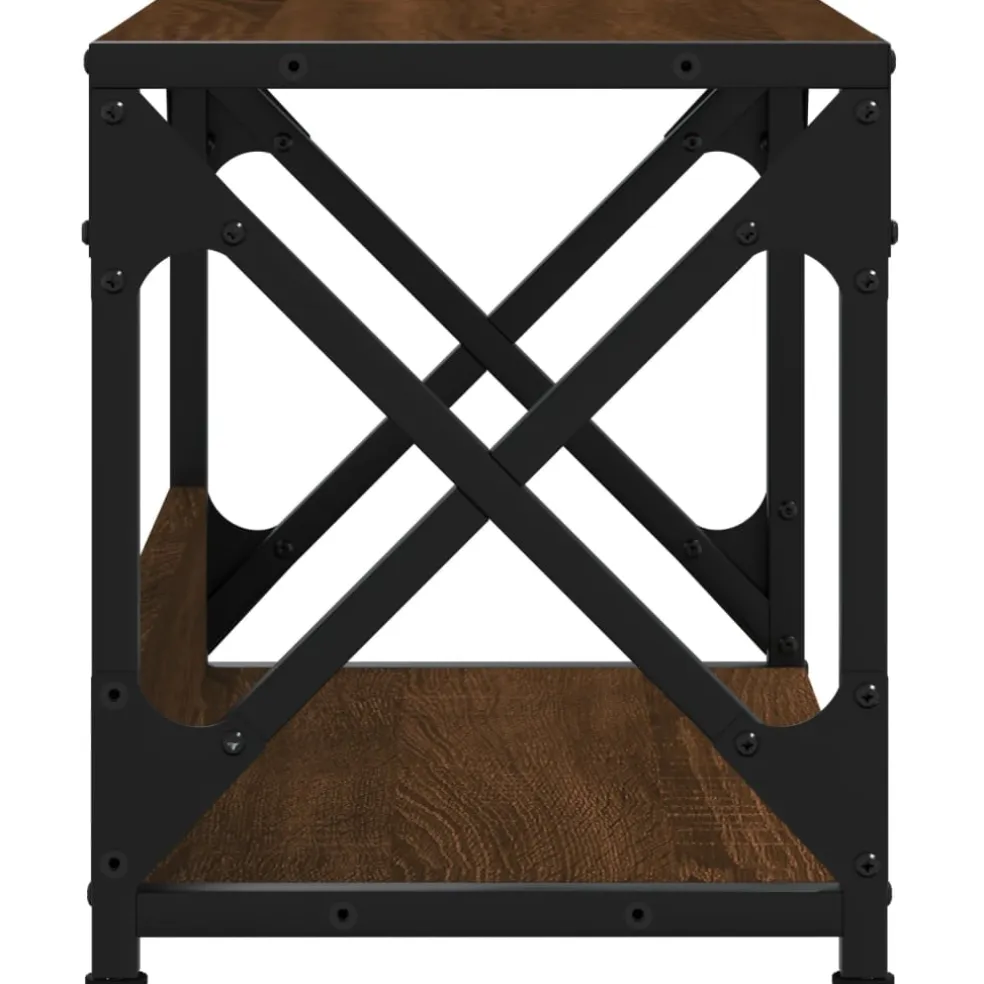 vidaXL Printerstandaard 44x26x31,5 cm bewerkt hout bruin eikenkleur