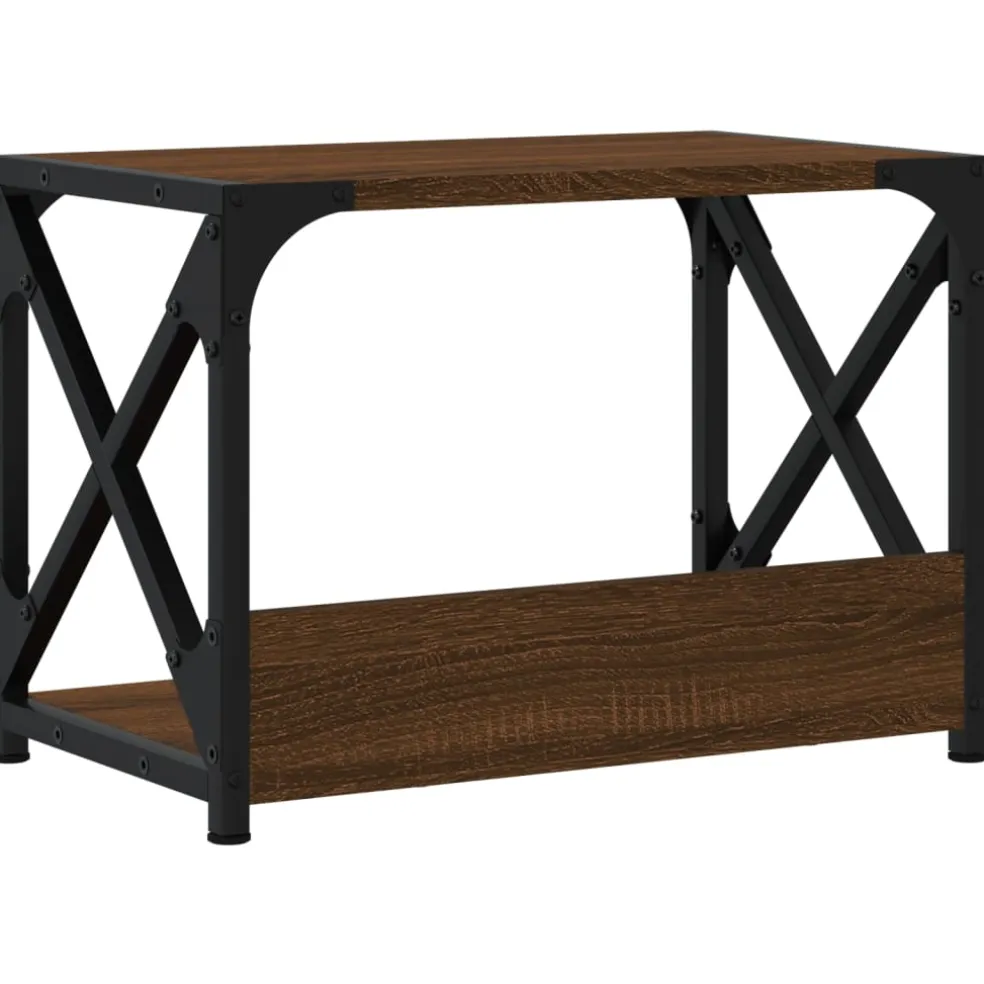 vidaXL Printerstandaard 44x26x31,5 cm bewerkt hout bruin eikenkleur