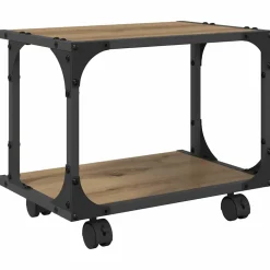 vidaXL Printerstand Artisanaal eiken 41 x 28 x 33,5 cm Bewerkt hout