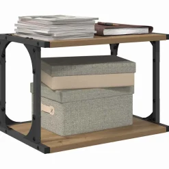 vidaXL Printerstand Artisanaal eiken 41 x 28 x 33,5 cm Bewerkt hout
