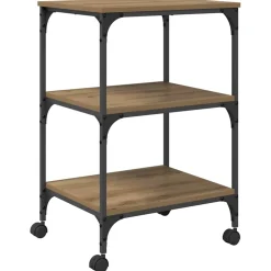 vidaXL Printerstand Artisanaal eiken 50 x 41 x 75 cm Bewerkt hout