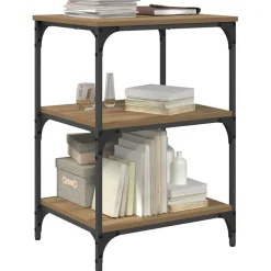 vidaXL Printerstand Artisanaal eiken 50 x 41 x 75 cm Bewerkt hout
