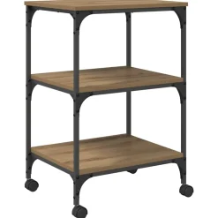 vidaXL Printerstand Artisanaal eiken 50 x 41 x 75 cm Bewerkt hout
