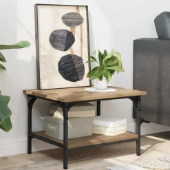 vidaXL Printerstand Artisan Eiken 40 x 32 x 24 cm Bewerkt hout