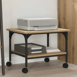 vidaXL Printerstand Artisan Eiken 40 x 32 x 24 cm Bewerkt hout