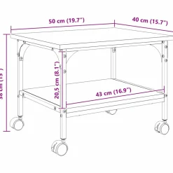 vidaXL Printerstand Artisan Eiken 40 x 32 x 24 cm Bewerkt hout