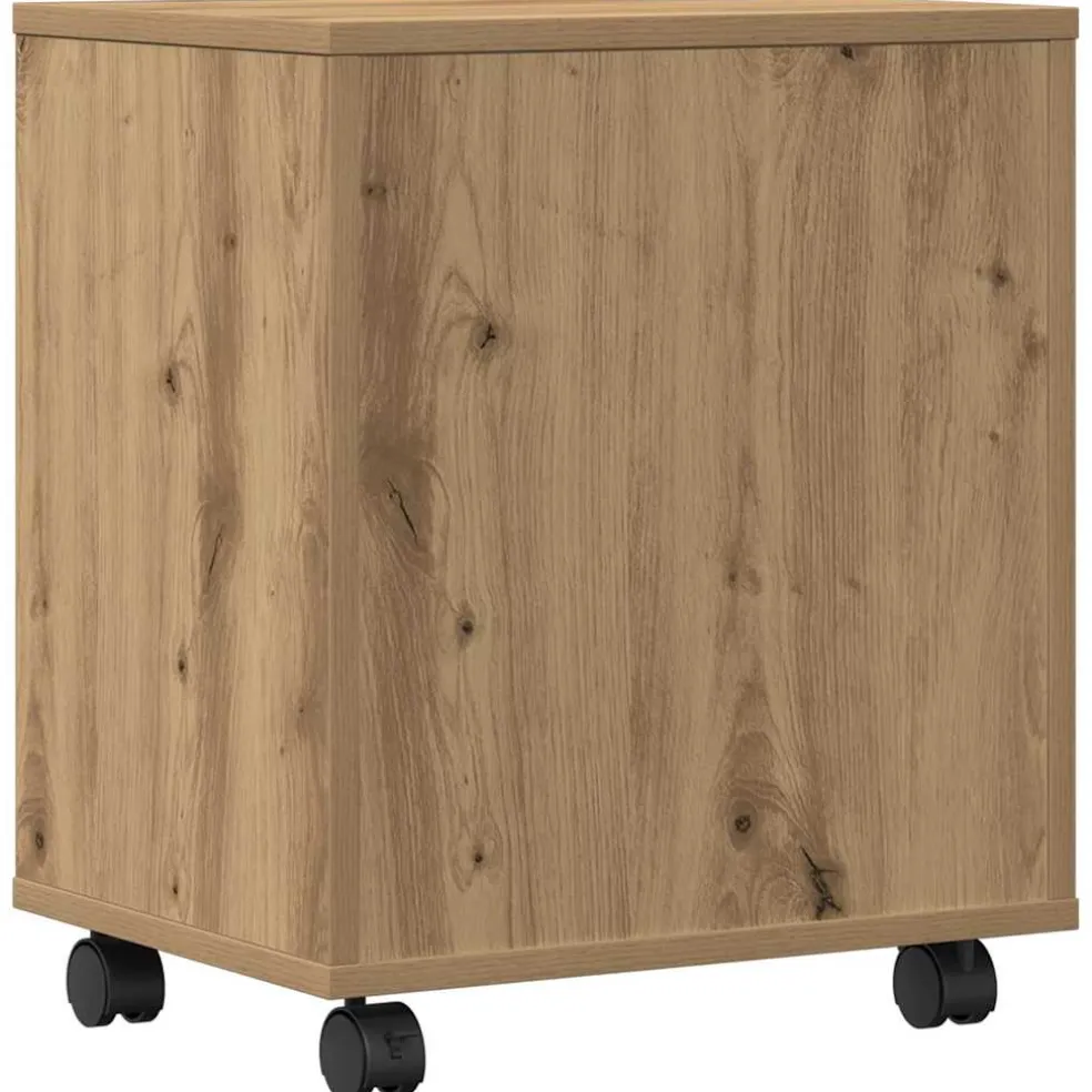 vidaXL Printerstand Artisanaal eiken 41 x 32 x 48 cm Bewerkt hout