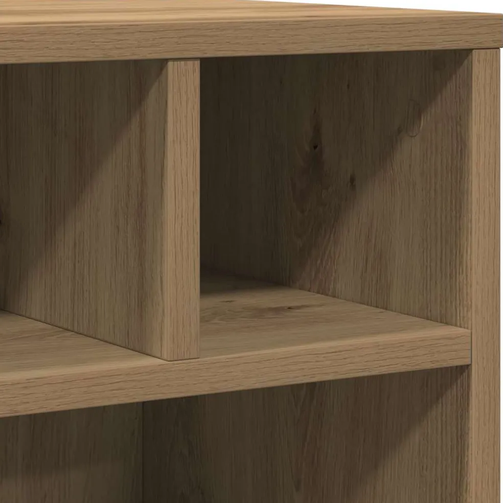 vidaXL Printerstand Artisanaal eiken 41 x 32 x 48 cm Bewerkt hout