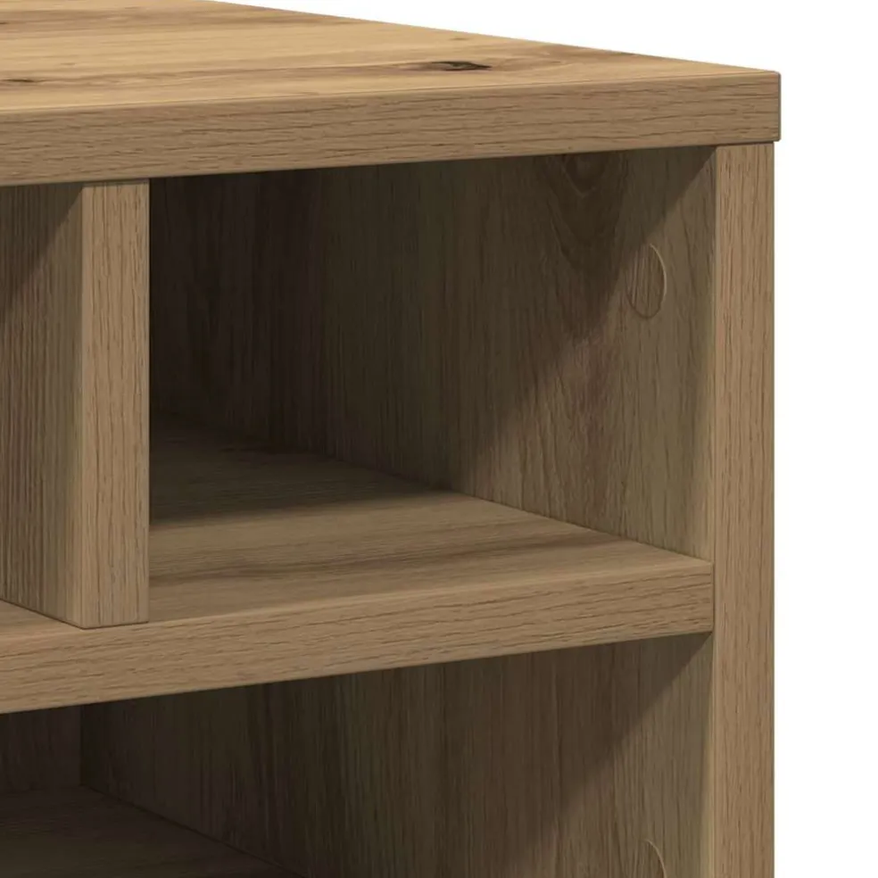 vidaXL Printerstand Artisan Eiken 40 x 32 x 22,5 cm Bewerkt hout