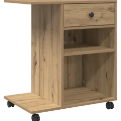 vidaXL Printerstand Artisanaal eiken 60 x 40 x 68,5 cm Bewerkt hout