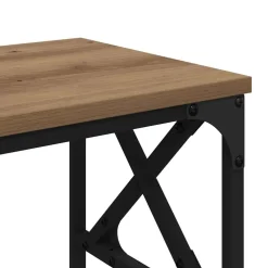 vidaXL Printerstand Artisanaal eiken 40 x 30 x 31 cm Bewerkt hout