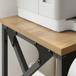 vidaXL Printerstand Artisanaal eiken 40 x 30 x 31 cm Bewerkt hout