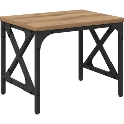 vidaXL Printerstand Artisanaal eiken 40 x 30 x 31 cm Bewerkt hout
