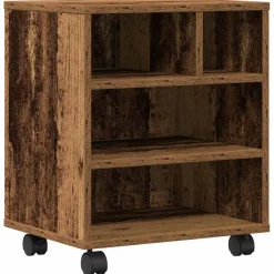 vidaXL Printerstand Oud hout 41 x 32 x 48 cm Bewerkt hout