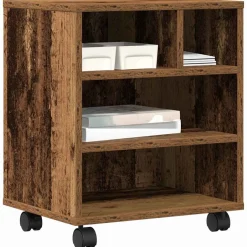 vidaXL Printerstand Oud hout 41 x 32 x 48 cm Bewerkt hout