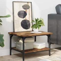 vidaXL Printerstand Oud Hout 50 x 40 x 38 cm Bewerkt hout