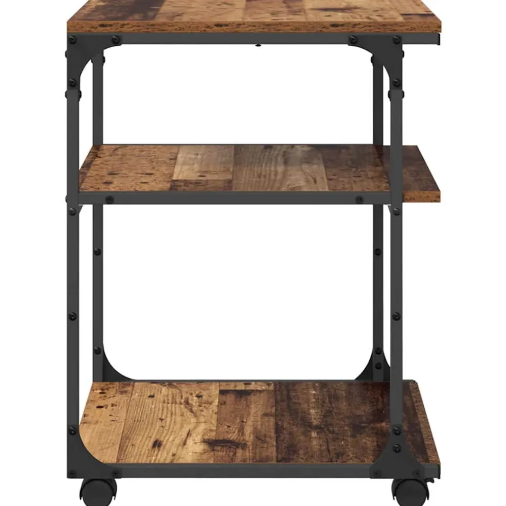 vidaXL Printerstand Oud Hout 43 x 48 x 64 cm Bewerkt hout