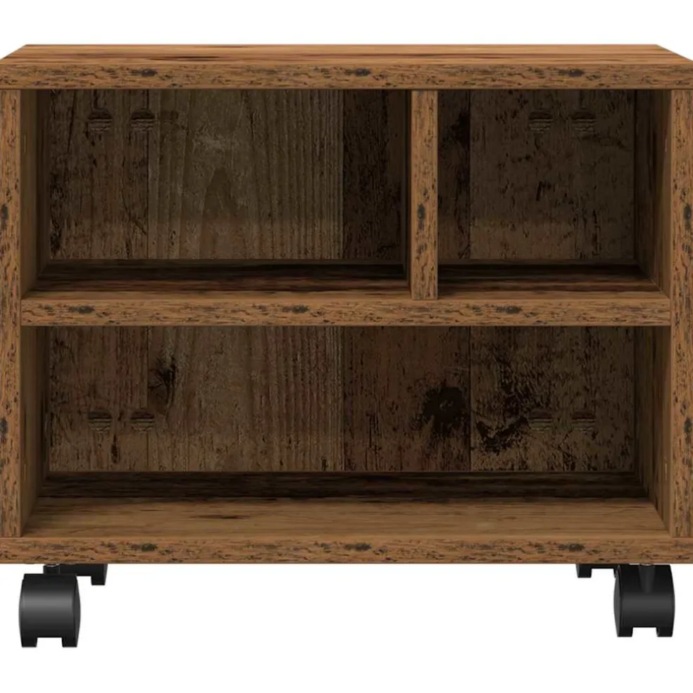 vidaXL Printerstand Oudhout 41 x 32 x 34,5 cm Bewerkt hout