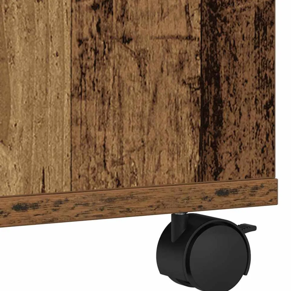 vidaXL Printerstand Oudhout 41 x 32 x 34,5 cm Bewerkt hout