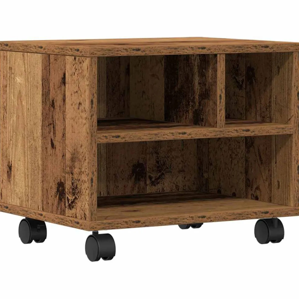 vidaXL Printerstand Oudhout 41 x 32 x 34,5 cm Bewerkt hout