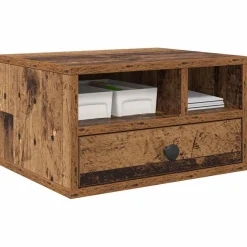 vidaXL Printerstand Oud Hout 40 x 32 x 24 cm Bewerkt hout