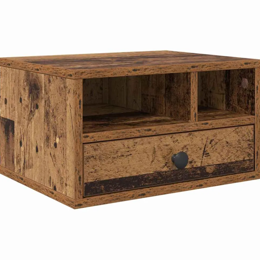 vidaXL Printerstand Oud Hout 40 x 32 x 24 cm Bewerkt hout