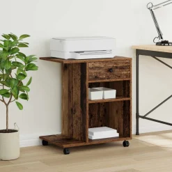 vidaXL Printerstand Oud hout 60 x 40 x 68,5 cm Bewerkt hout