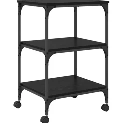 vidaXL Printerstand Zwart eiken 50 x 41 x 75 cm Bewerkt hout