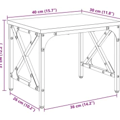vidaXL Printerstand Zwart eiken 40 x 30 x 31 cm Bewerkt hout