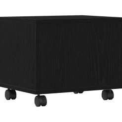 vidaXL Printerstand Zwart Eiken 41 x 32 x 34,5 cm Bewerkt hout