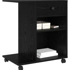 vidaXL Printerstand Zwart eiken 60 x 40 x 68,5 cm Bewerkt hout