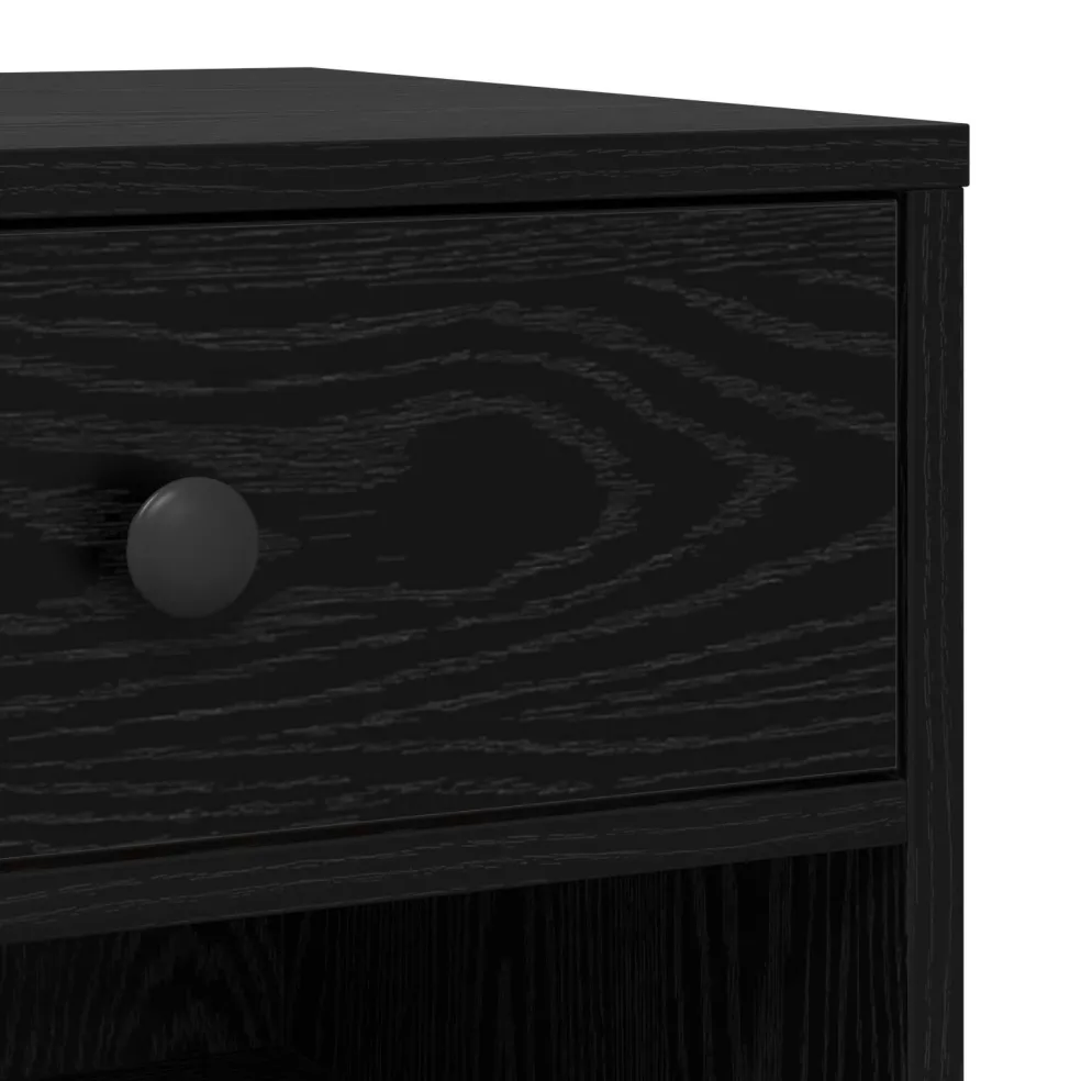 vidaXL Printerstand Zwart eiken 60 x 40 x 68,5 cm Bewerkt hout