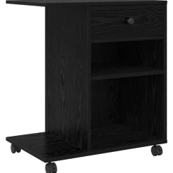 vidaXL Printerstand Zwart eiken 60 x 40 x 68,5 cm Bewerkt hout