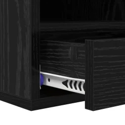 vidaXL Printerstand Zwart Eiken 40 x 32 x 24 cm Bewerkt hout