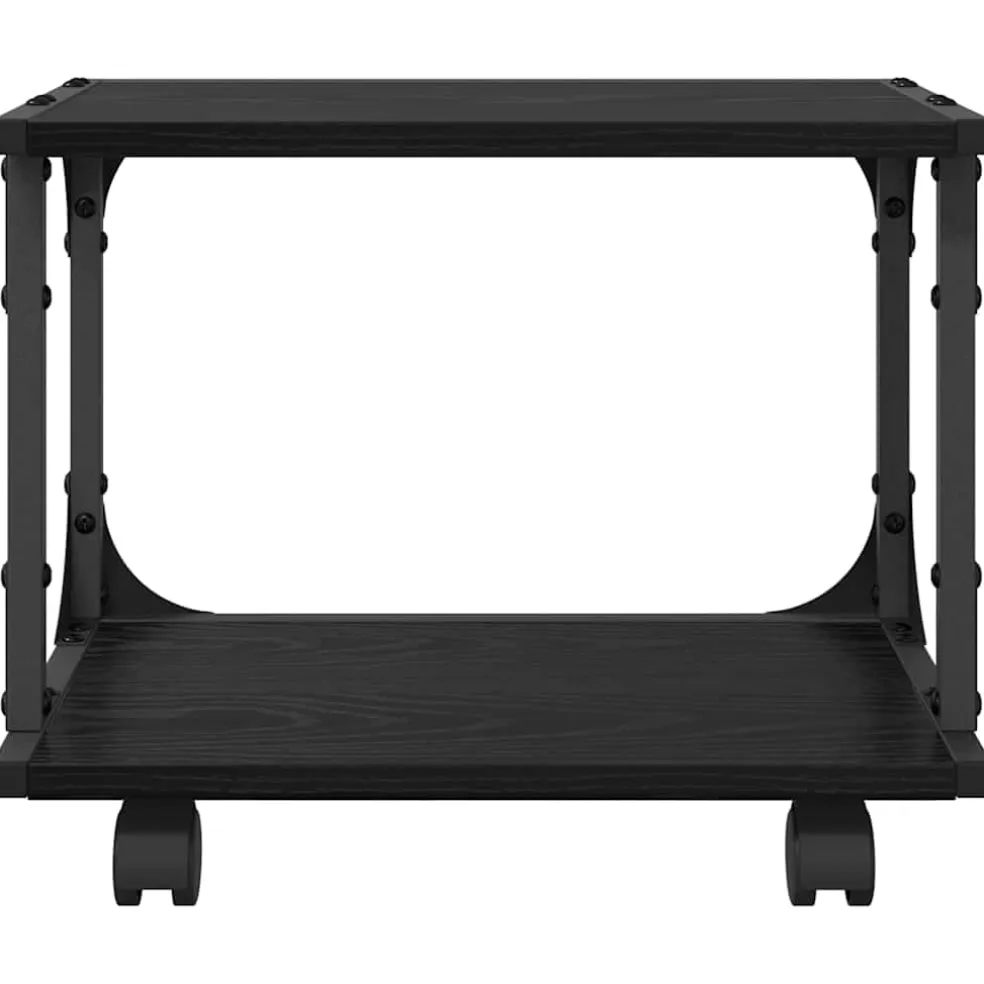 vidaXL Printerstand Zwart eiken 41 x 28 x 33,5 cm Bewerkt hout