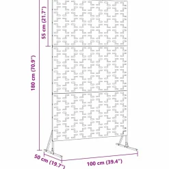 vidaXL Privacyscherm 100 x 50 x 180 cm Staal Zwart