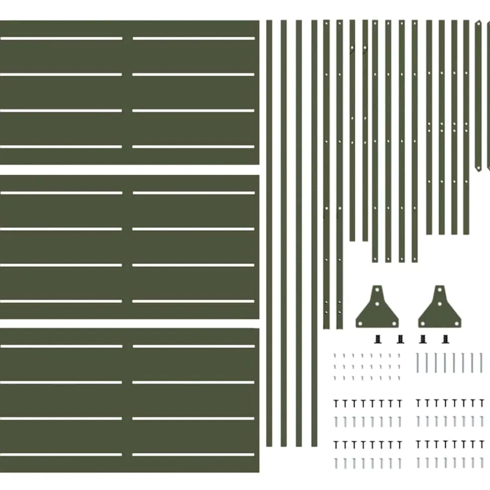vidaXL Privacyscherm 100 x 50 x 180 cm Staal Olijfgroen