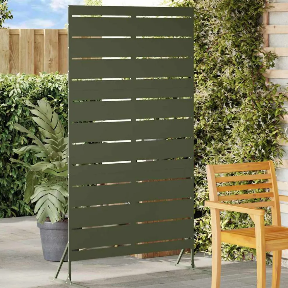 vidaXL Privacyscherm 100 x 50 x 180 cm Staal Olijfgroen